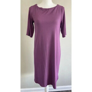 NWT Eileen Fisher Dress Signature Viscose Jersey Sheath Purple XS New